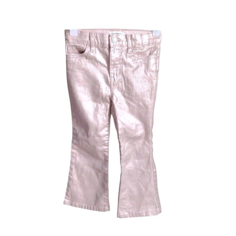 OshKosh B'gosh Toddler Girl Metallic Rose Gold Pink Flare Jeans Size 4